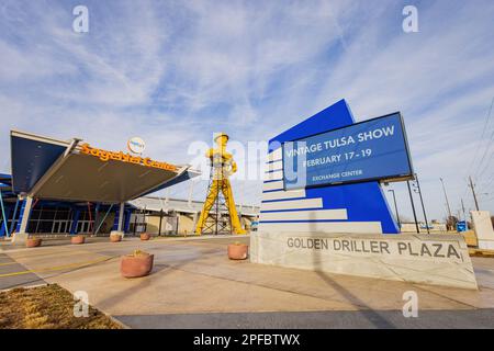 Oklahoma, MAR 1 2023 - Sunny exterior view of the Tulsa Expo Center Stock Photo