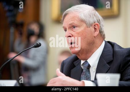 U.S. Department of Agriculture Secretary Thomas J. Vilsack appears before a Senate Committee on Agriculture, Nutrition, and Forestry oversight hearing to examine the Department of Agriculture, in the Russell Senate Office Building in Washington, DC, Thursday, March 16, 2023. Credit: Rod Lamkey/CNP /MediaPunch Stock Photo