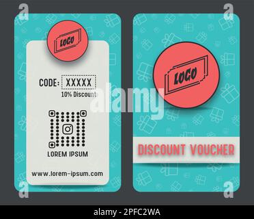 discount voucher label card with QR CODE Stock Vector