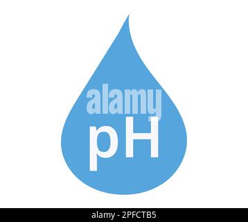 Blue ph raindrop. Concept of neutral balanced skin. Stock Vector