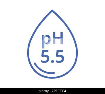 Blue ph 5.5 with drop. Concept of neutral balanced skin. Stock Vector