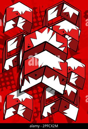Red Comic book arrow background poster. Comics abstract Symbol. Retro pop art Direction Sign. Stock Vector