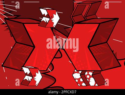 Red Comic book arrow background poster. Comics abstract Symbol. Retro pop art Direction Sign. Stock Vector