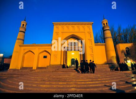 Id Kah Mosque in the late evening hours. Kashgar, Xinjiang, China. Stock Photo