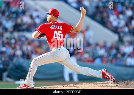 Philadelphia Phillies Starting Pitcher Zack Wheeler Delivers During The 