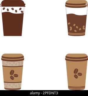 collection of paper coffee cup illustrations. Coffee Cup Mockup. Vector Template Stock Vector