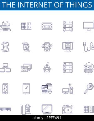 The internet of things line icons signs set. Design collection of IoT ...