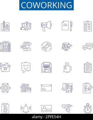 Mutual Collaboration line icons collection. Partnership, Synergy ...