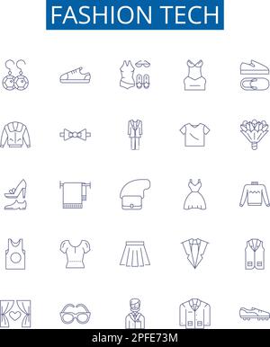 Fashion tech line icons signs set. Design collection of Style ...