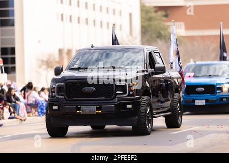 Laredo, Texas, USA - February 19, 2022: The Anheuser-Busch Washington’s Birthday Parade, Ford F-150 part of the South Texas Ford Trucks Mafia Stock Photo