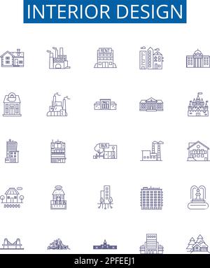 3d interior visualization line icon vector illustration Stock Vector ...