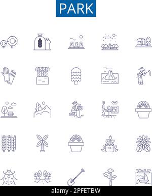 Park line icons collection. Greenery, Playground, Picnic, Nature ...