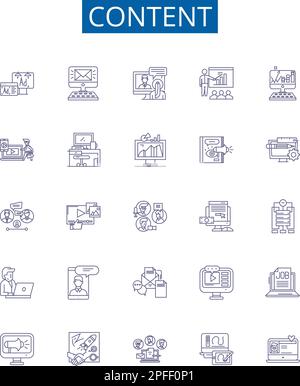 Content outline icons collection. Content, Writing, Information, Text ...