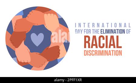 International Day for the Elimination of Racial Discrimination is observed annually on 21st March. Vector illustration. Stock Vector