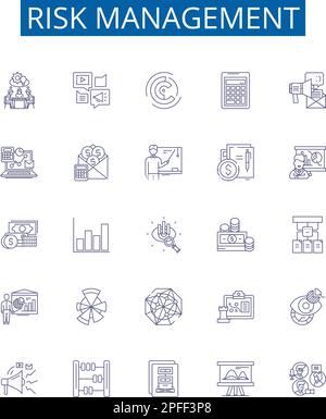 Risk mitigation line icons collection. Prevention, Resilience ...