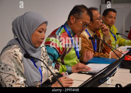 Berlin, Germany - March 7, 2023 - Malaysia Press Conference at ITB 2023 International Travel Trade Show. (Photo by Markku Rainer Peltonen) Stock Photo