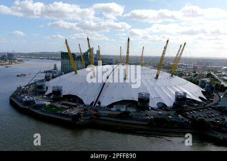 A general overall aerial view of the O2 Arena on the Greenwich ...