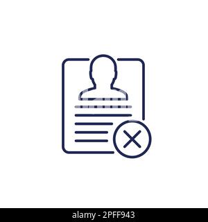 delete personal data, account or profile line icon Stock Vector