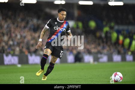 Nathaniel Clyne of Crystal Palace during the Premier League match between Brighton & Hove Albion and Crystal Palace at The American Express Community Stadium , Brighton , UK - 15th March. Photo Simon Dack/Telephoto Images.  2023 Editorial use only. No merchandising. For Football images FA and Premier League restrictions apply inc. no internet/mobile usage without FAPL license - for details contact Football Dataco Stock Photo