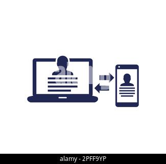 personal data synchronization icon Stock Vector