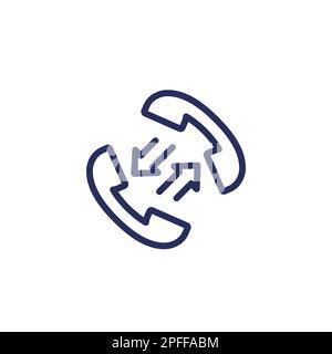 phone call line icon on white Stock Vector