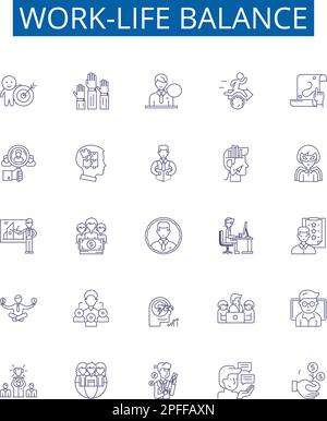 Work autonomy line icons collection. Empowerment, Independence, Control ...