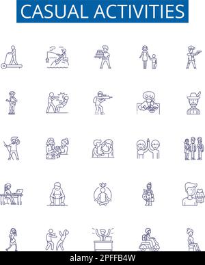 Casual activities line icons signs set. Design collection of Sports ...