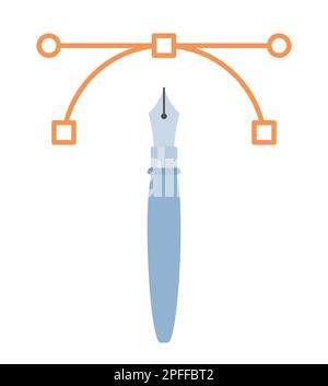 Vector graphics course semi flat color vector icon Stock Vector