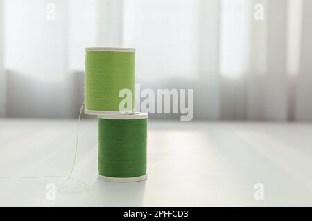 aesthetic photo of handmade, crafting hobbies, thread Stock Photo