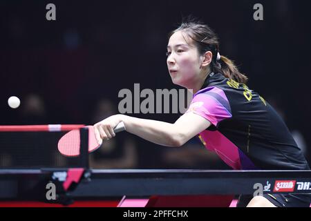 Singapore, Singapore. 17th Mar, 2023. Qian Tianyi (CHN) Table Tennis : WTT Singapore Smash 2023 Women's Singles Quarterfinal match at OCBC Arena in Singapore, Singapore . Credit: Itaru Chiba/AFLO/Alamy Live News Stock Photo