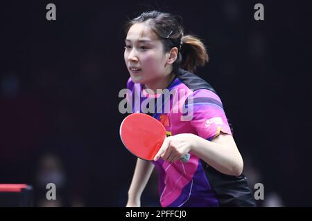 Singapore, Singapore. 17th Mar, 2023. Qian Tianyi (CHN) Table Tennis : WTT Singapore Smash 2023 Women's Singles Quarterfinal match at OCBC Arena in Singapore, Singapore . Credit: Itaru Chiba/AFLO/Alamy Live News Stock Photo