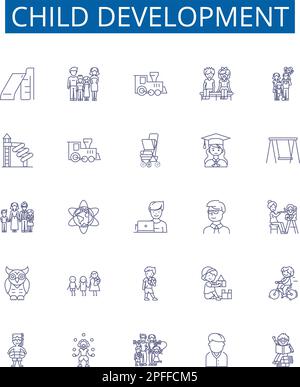 Child development line icons signs set. Design collection of Infant ...