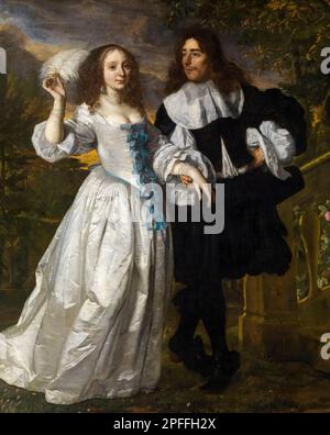 Bartholomeus van der Helst, Portrait of a Couple, painting in oil on canvas, 1661 Stock Photo