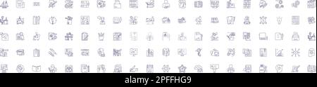 Content marketing line icons signs set. Design collection of Content, Marketing, Strategy, Distribution, Audience, Writing, SEO, Social outline Stock Vector