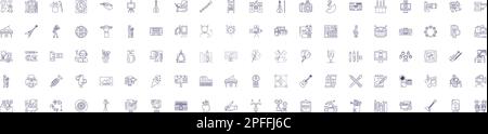 Creative line icons signs set. Design collection of Innovative, Imaginative, Original, Artistic, Visionary, Resourceful, Intuitive, Conceptual outline Stock Vector