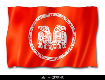 Haida people ethnic flag, Canada. 3D illustration Stock Photo