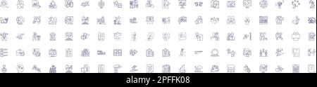 Business analytics line icons signs set. Design collection of Analytics, Business, Forecasting, Data, Insights, Intelligence, Modeling, Strategy Stock Vector