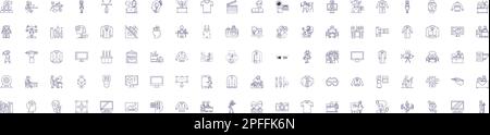 Fashion design line icons signs set. Design collection of Fashion, Design, Garment, Apparel, Style, Clothing, Trend, Textile outline concept vector Stock Vector