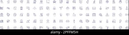 Laboratory line icons signs set. Design collection of Lab, Research, Test, Experiment, Experimentation, Analysis, Chemistry, Assay outline concept Stock Vector