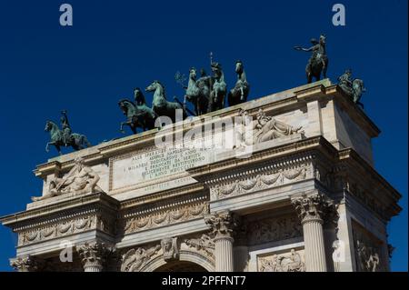 September 19, 2022 – Europe, Italy, Lombardia, Milano, Arco Della Pace in Sempione Park Stock Photo