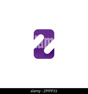 Letter Z Logo Design. Z Icon With Purple Color Stock Vector