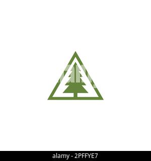Pine Triangle Logo Design. Pine Tree Vector Stock Vector