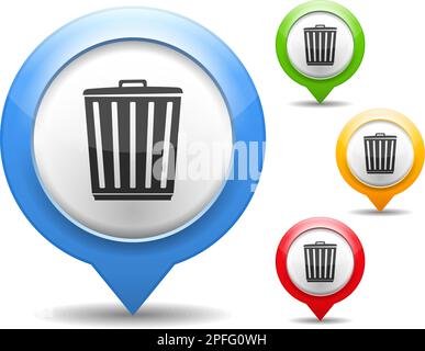 Trash can icon, vector eps10 illustration Stock Vector