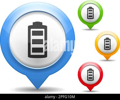 Battery icon, four colors, vector eps10 illustration Stock Vector