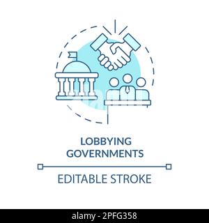 Lobbying governments turquoise concept icon Stock Vector