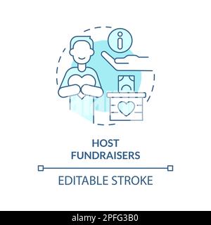 Host fundraisers turquoise concept icon Stock Vector