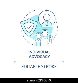 Individual advocacy turquoise concept icon Stock Vector