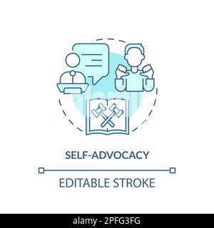 Self advocacy turquoise concept icon Stock Vector