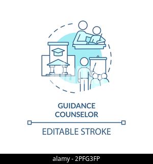 Guidance counselor turquoise concept icon Stock Vector