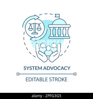 System advocacy turquoise concept icon Stock Vector